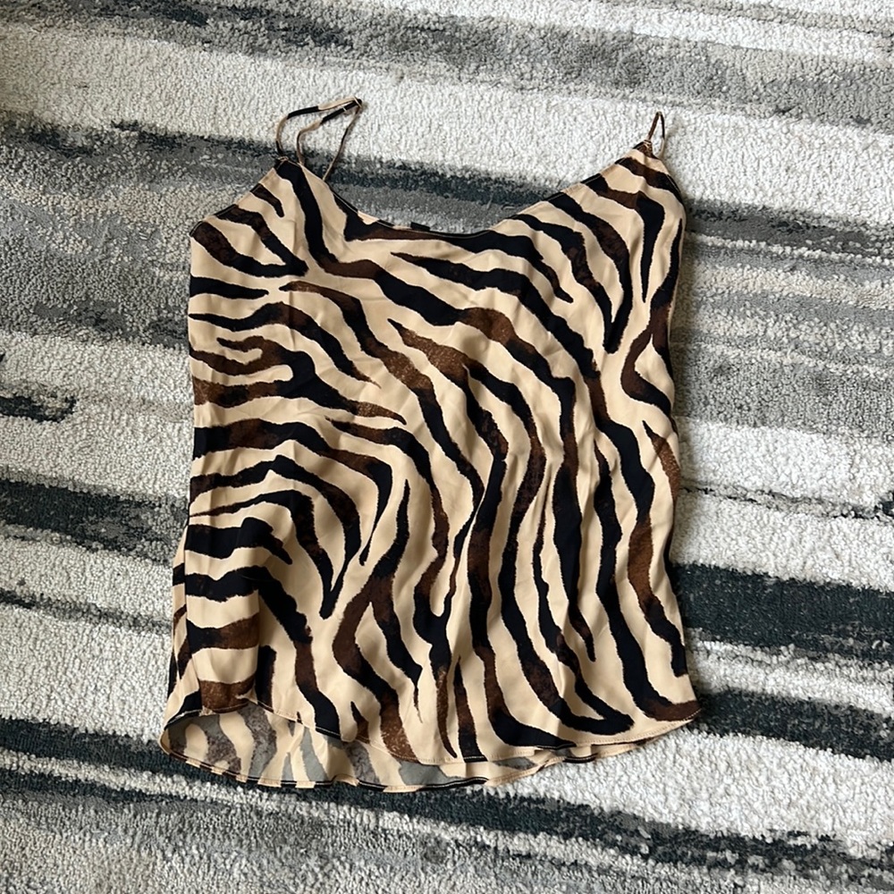 animal print Washable silk camisole top